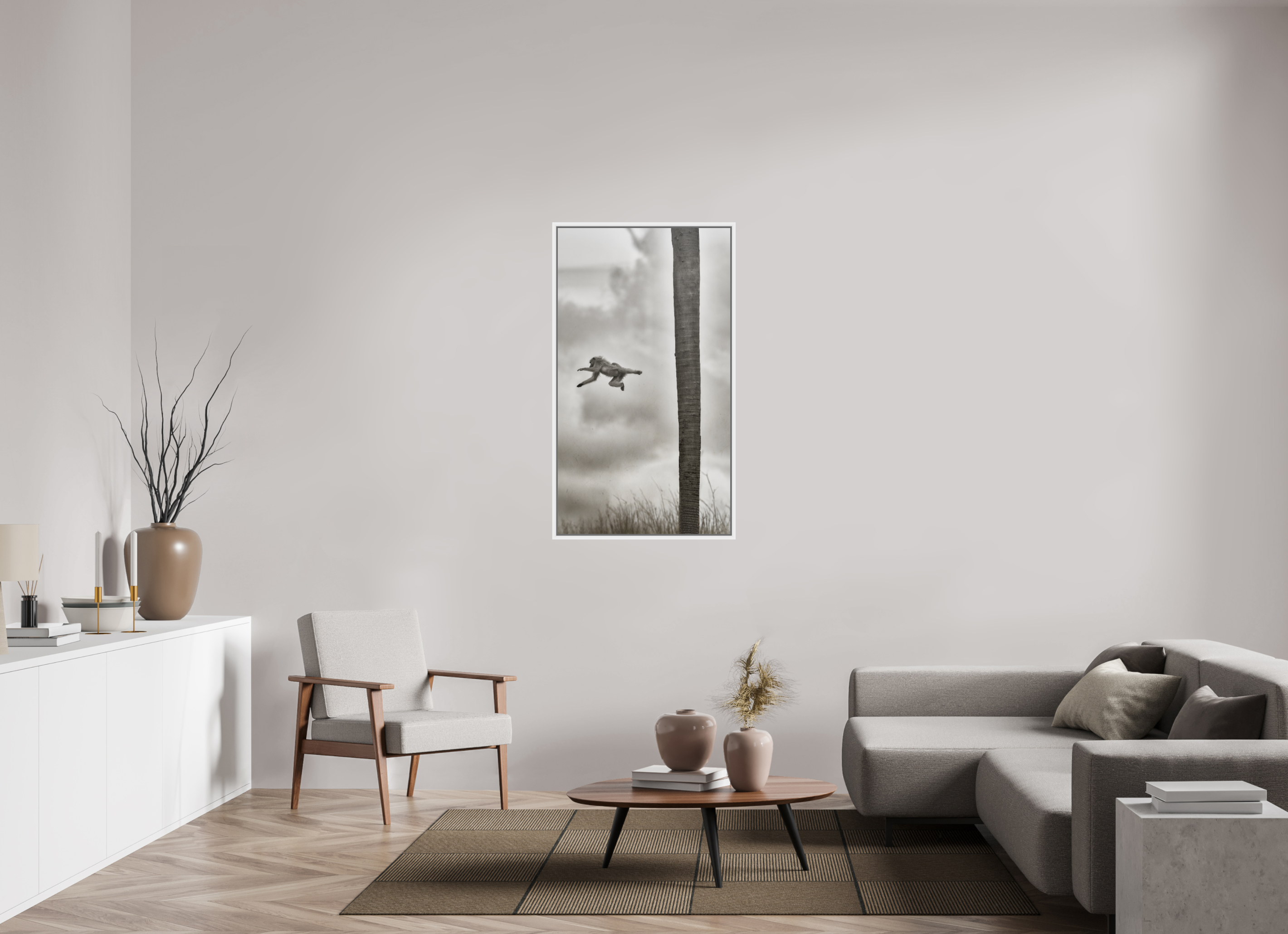 27.6 x 49″, L+XL White Floater Frame Beyond The Branch