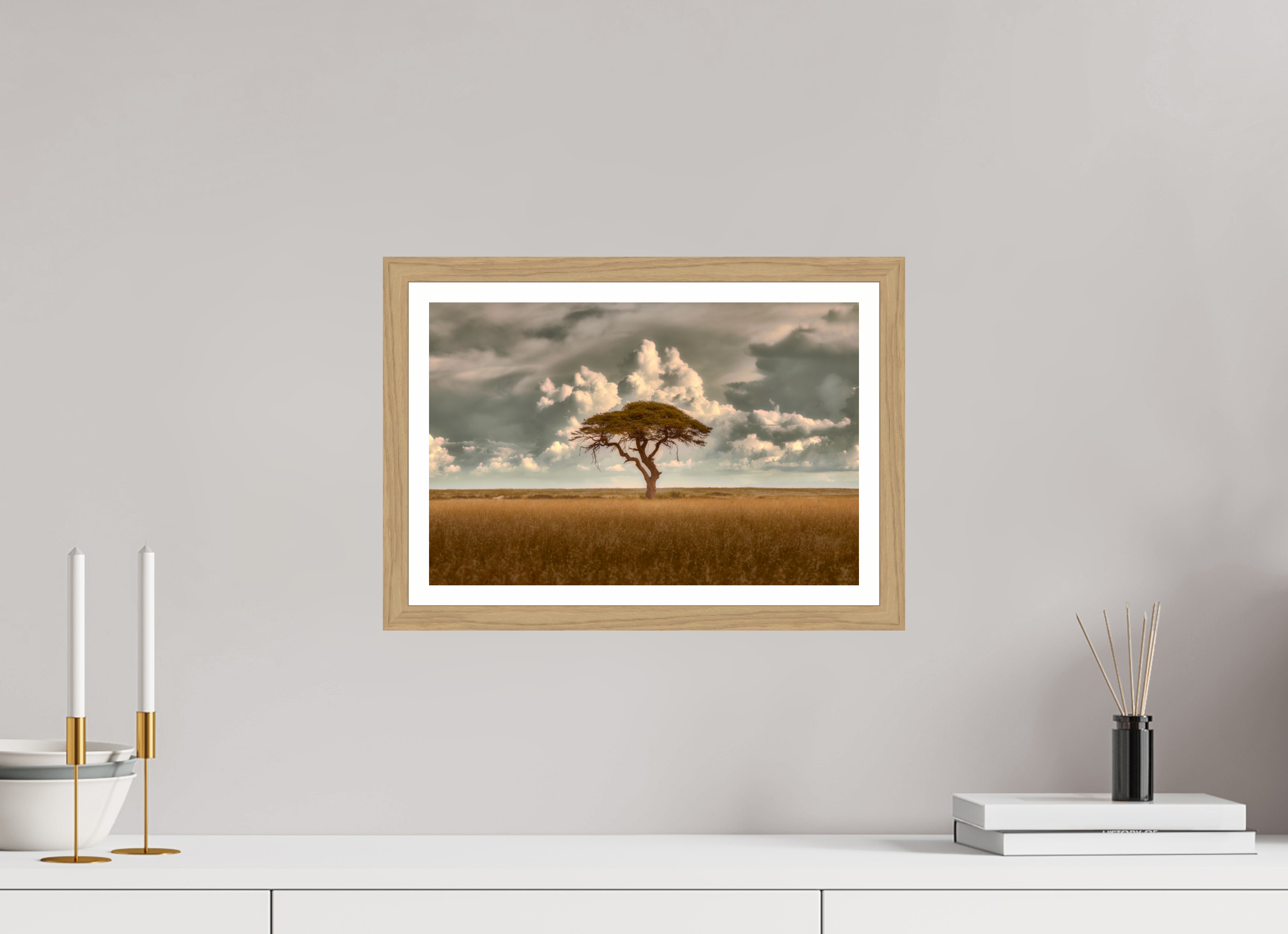 15 x 10″, S+M Oak Frame + Border STRUCTURED CHAOS