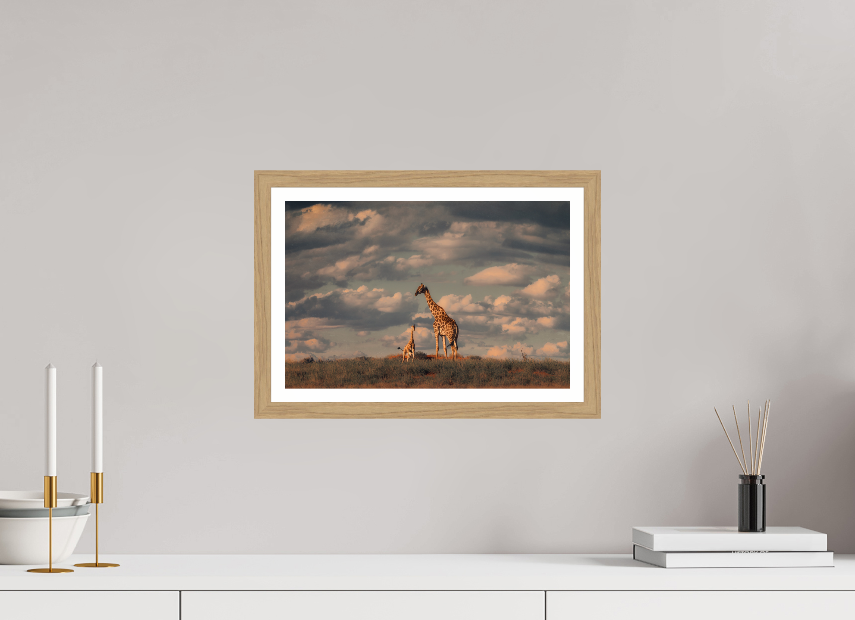 15 x 10″, S+M Oak Frame + Border LINEAGE