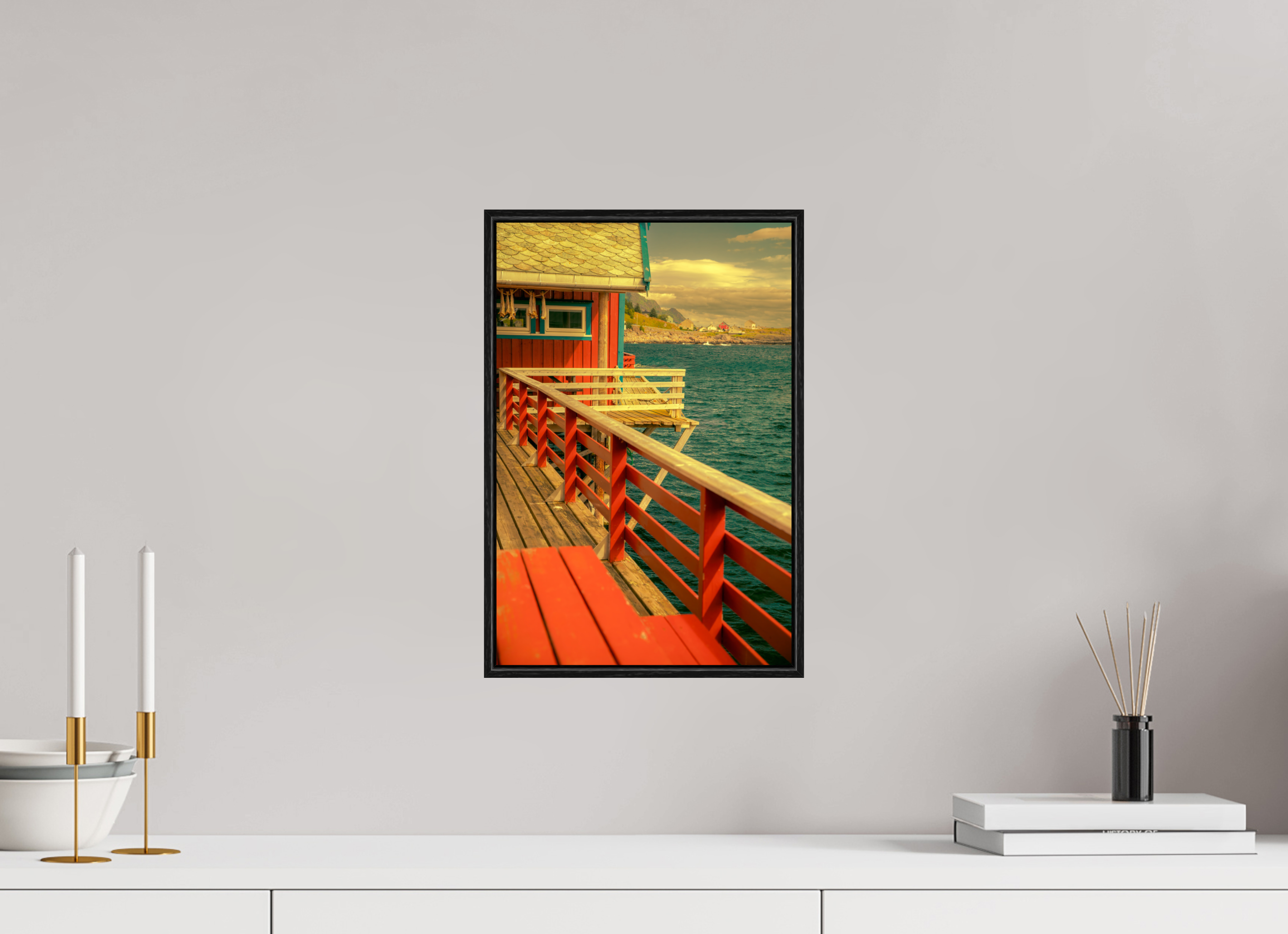 10 x 15″, S+M Black Floater Frame GONE FISHING