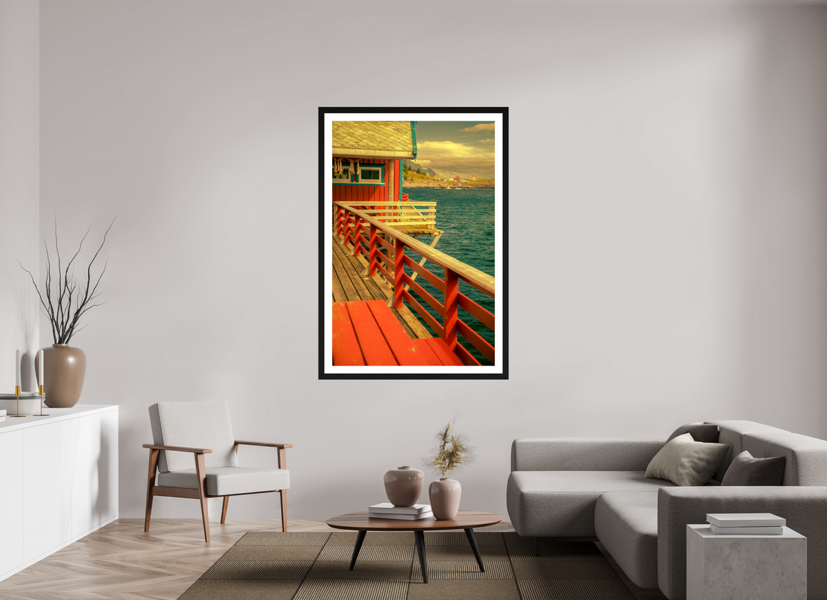 40 x 60″, Exhibition Black Frame + Border GONE FISHING
