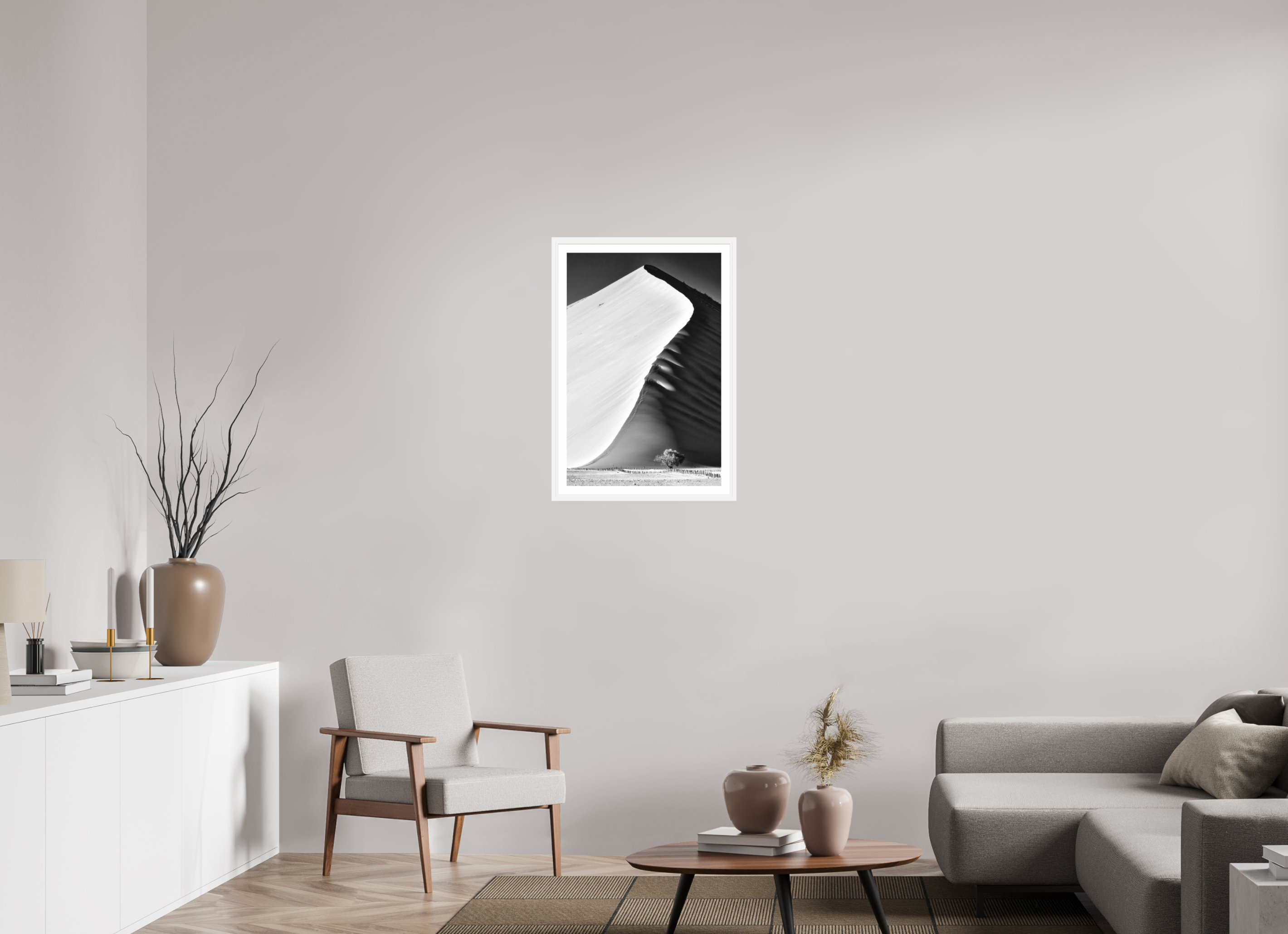 20 x 30″, L+XL White Frame + Border THE EDGE