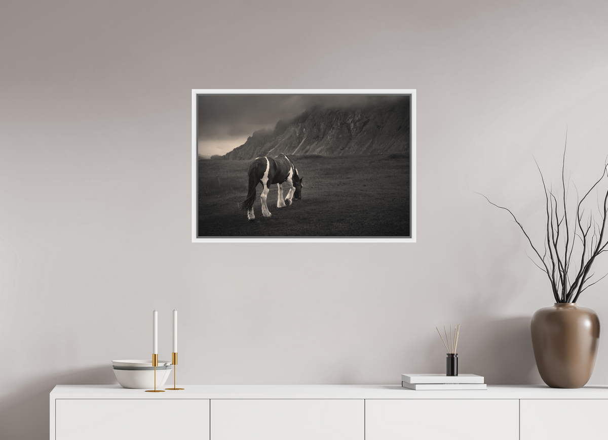 30 x 20″, L+XL White Floater Frame Unbothered