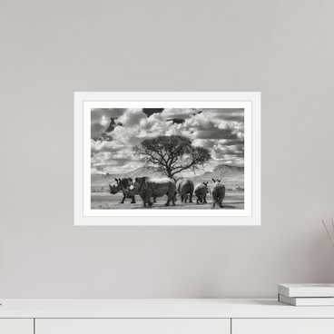 15 x 10″, S+M White Frame + Border PERFECTLY STILL