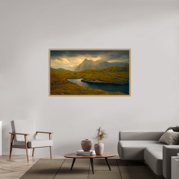 64 x 36″, Exhibition Oak Floater Frame COME THIS WAY