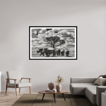 60 x 40″, Exhibition Black Frame + Border PERFECTLY STILL