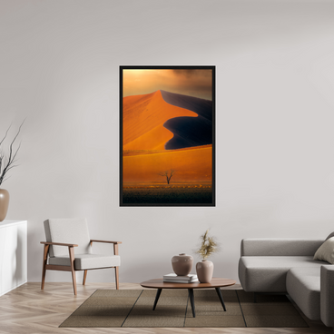 40 x 60″, Exhibition Black Floater Frame NO PROMISE OF DIRECTION