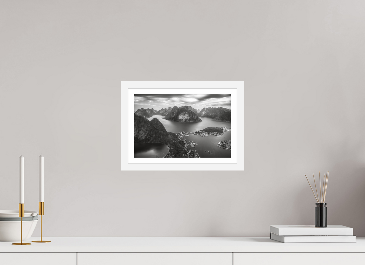 12 x 8″, S+M White Frame + Border THE LONG WAY DOWN