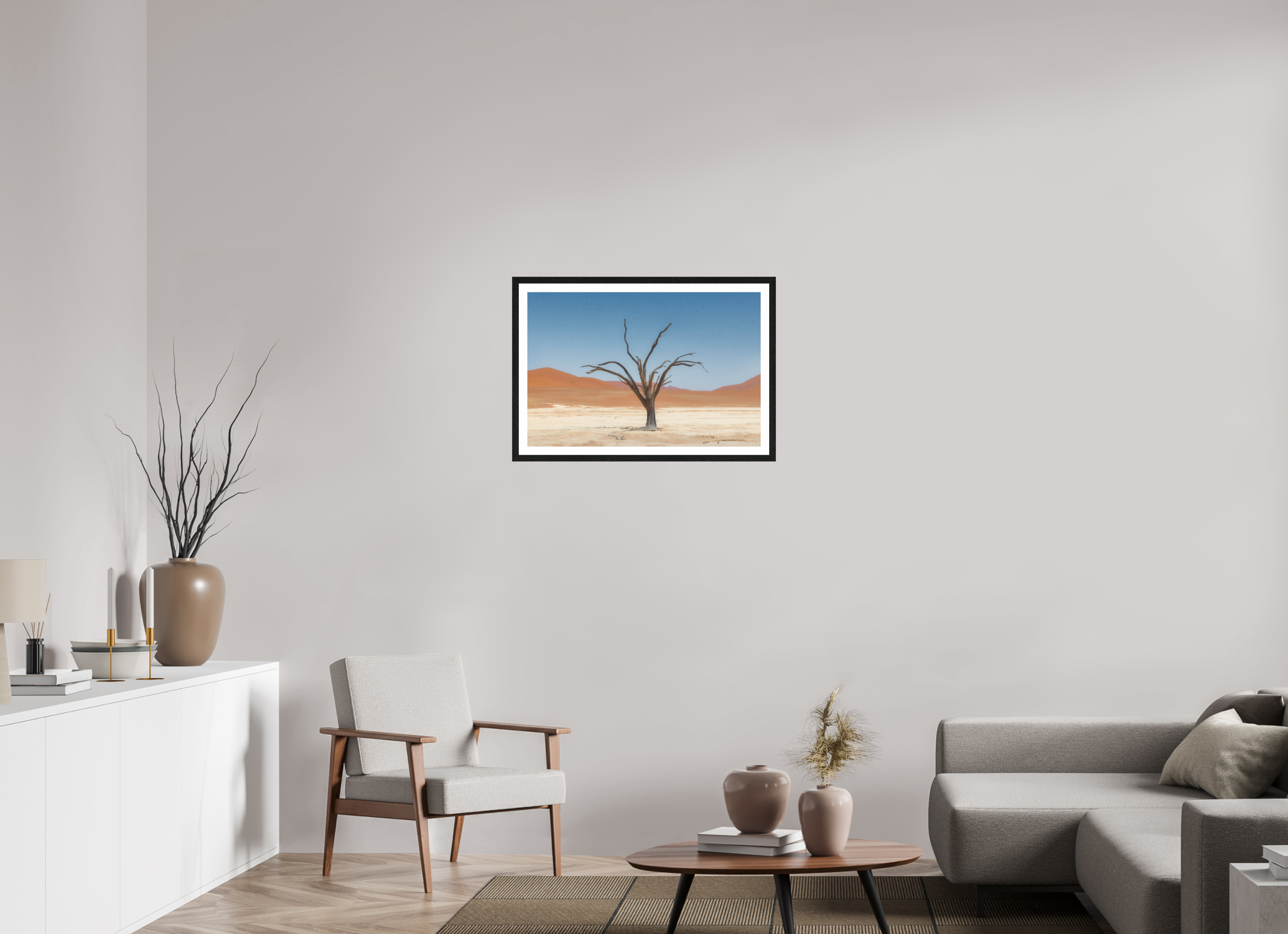 30 x 20″, L+XL Black Frame + Border TO BE