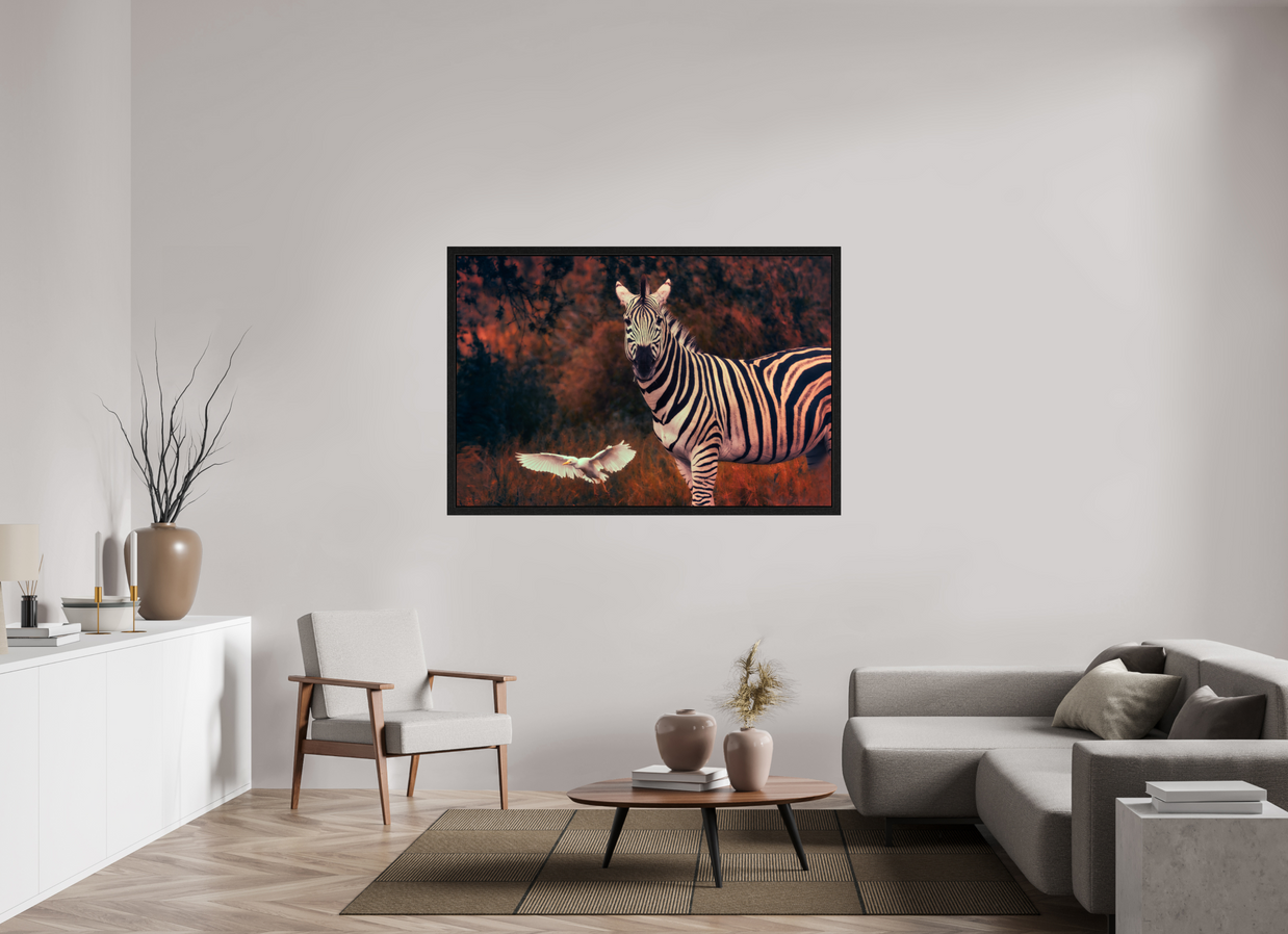 60 x 40″, Exhibition Black Floater Frame PASSING THROUGH