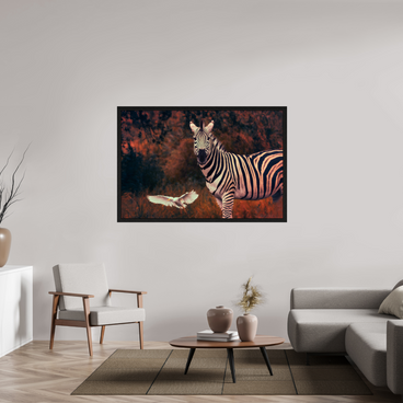 60 x 40″, Exhibition Black Floater Frame PASSING THROUGH