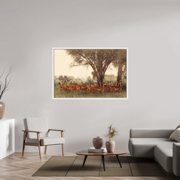 60 x 40″, Exhibition Maple White Floater Frame THE FIELD FEELS