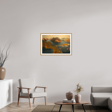 30 x 20″, L+XL Oak Frame + Border VIEW FROM THE GODS