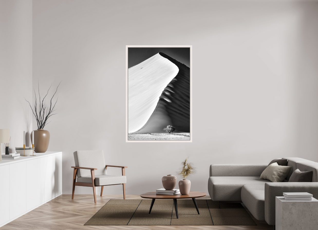 40 x 60″, Exhibition Maple White Floater Frame THE EDGE