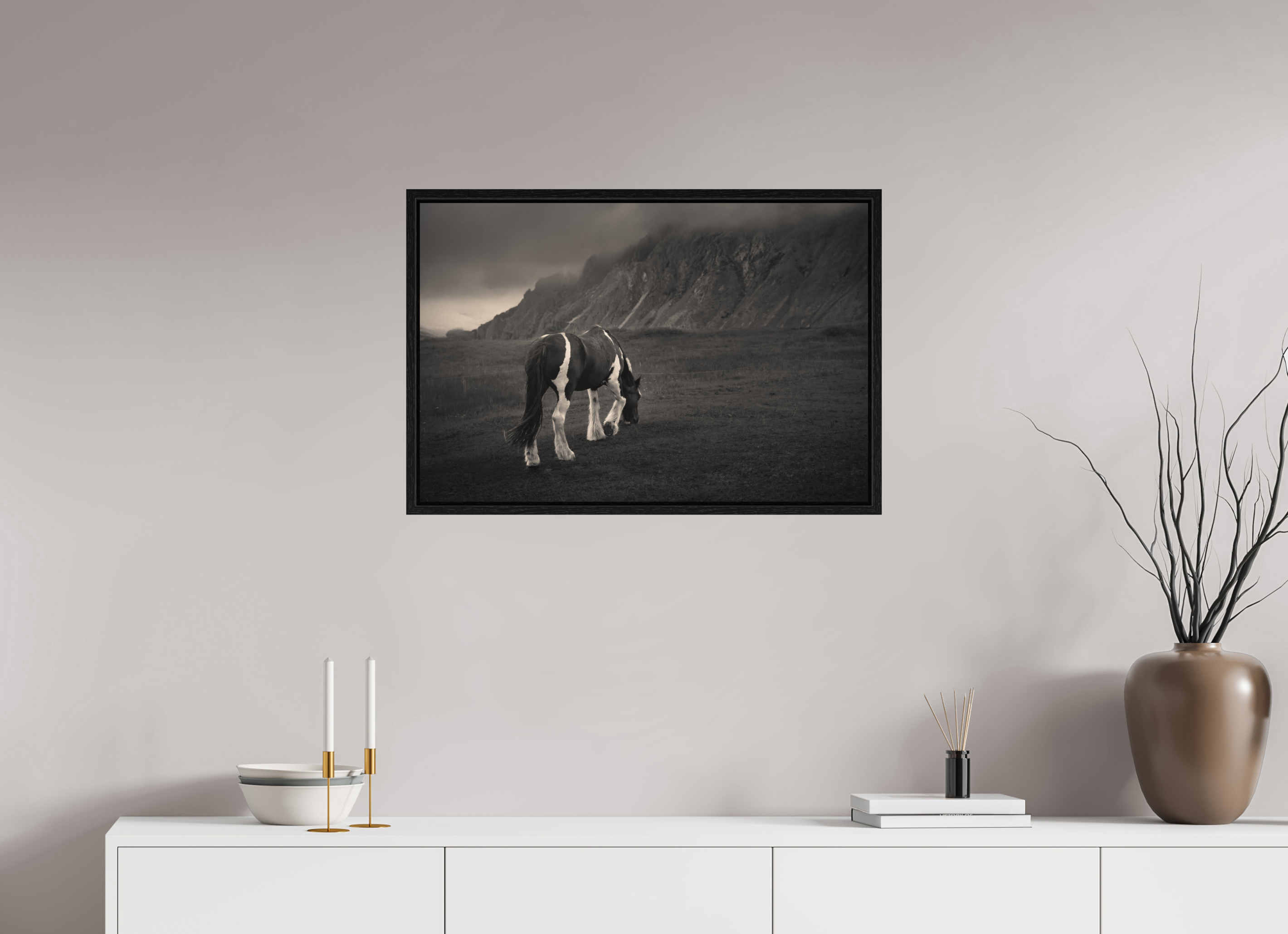 30 x 20″, L+XL Black Floater Frame Unbothered