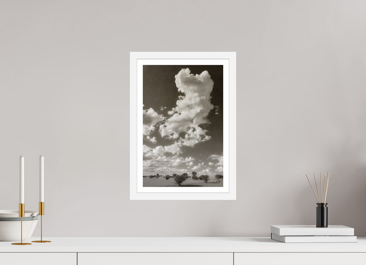10 x 15″, S+M White Frame + Border SKY THOUGHTS