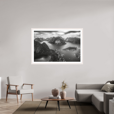 60 x 40″, Exhibition White Maple Frame + Border THE LONG WAY DOWN