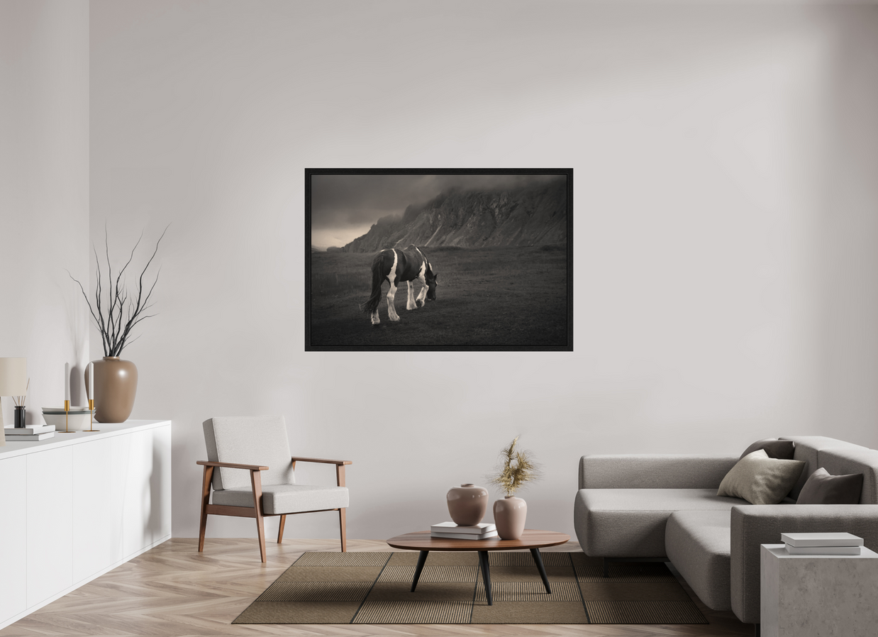 60 x 40″, Exhibition Black Floater Frame Unbothered