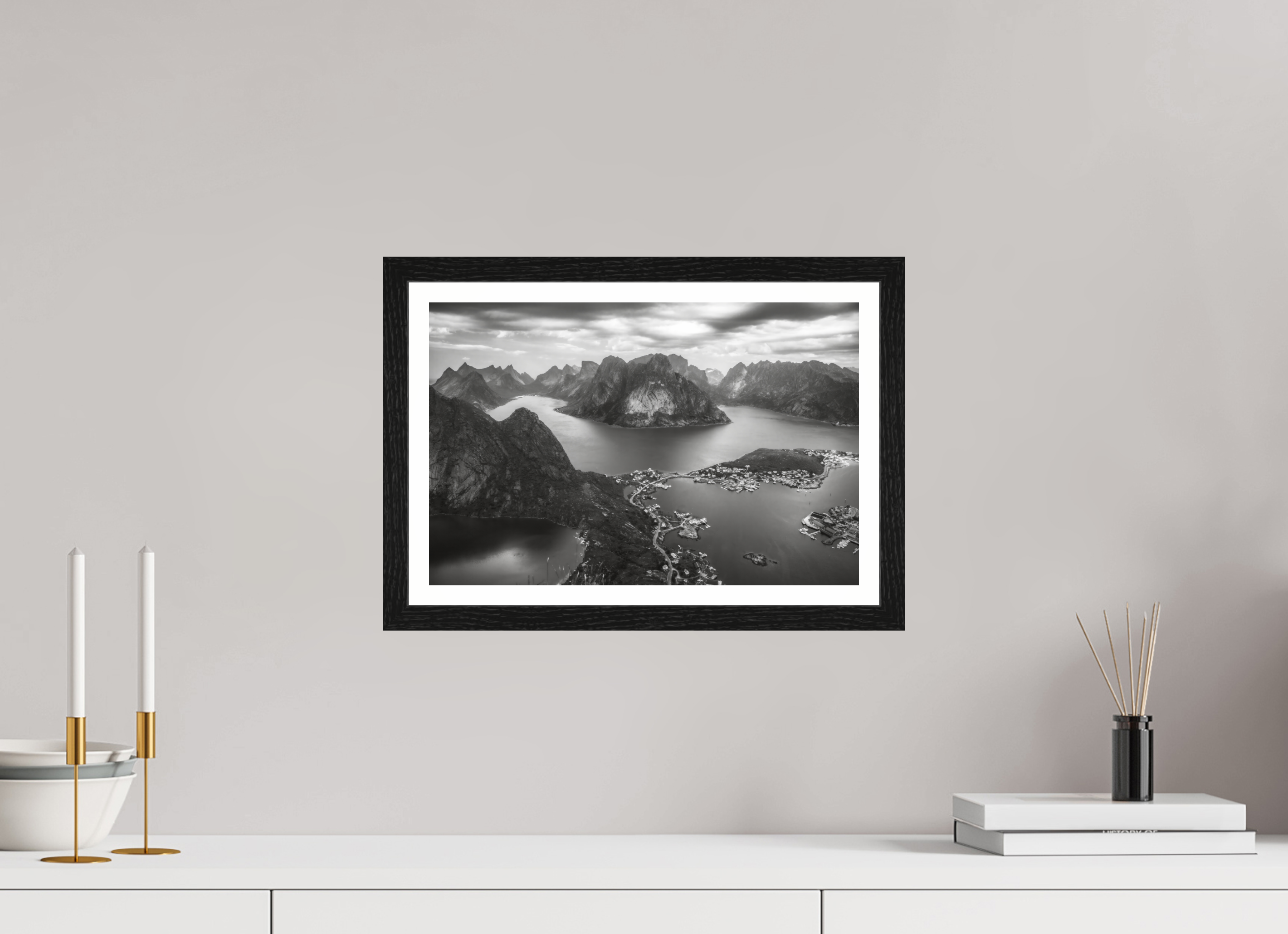 15 x 10″, S+M Black Frame + border THE LONG WAY DOWN