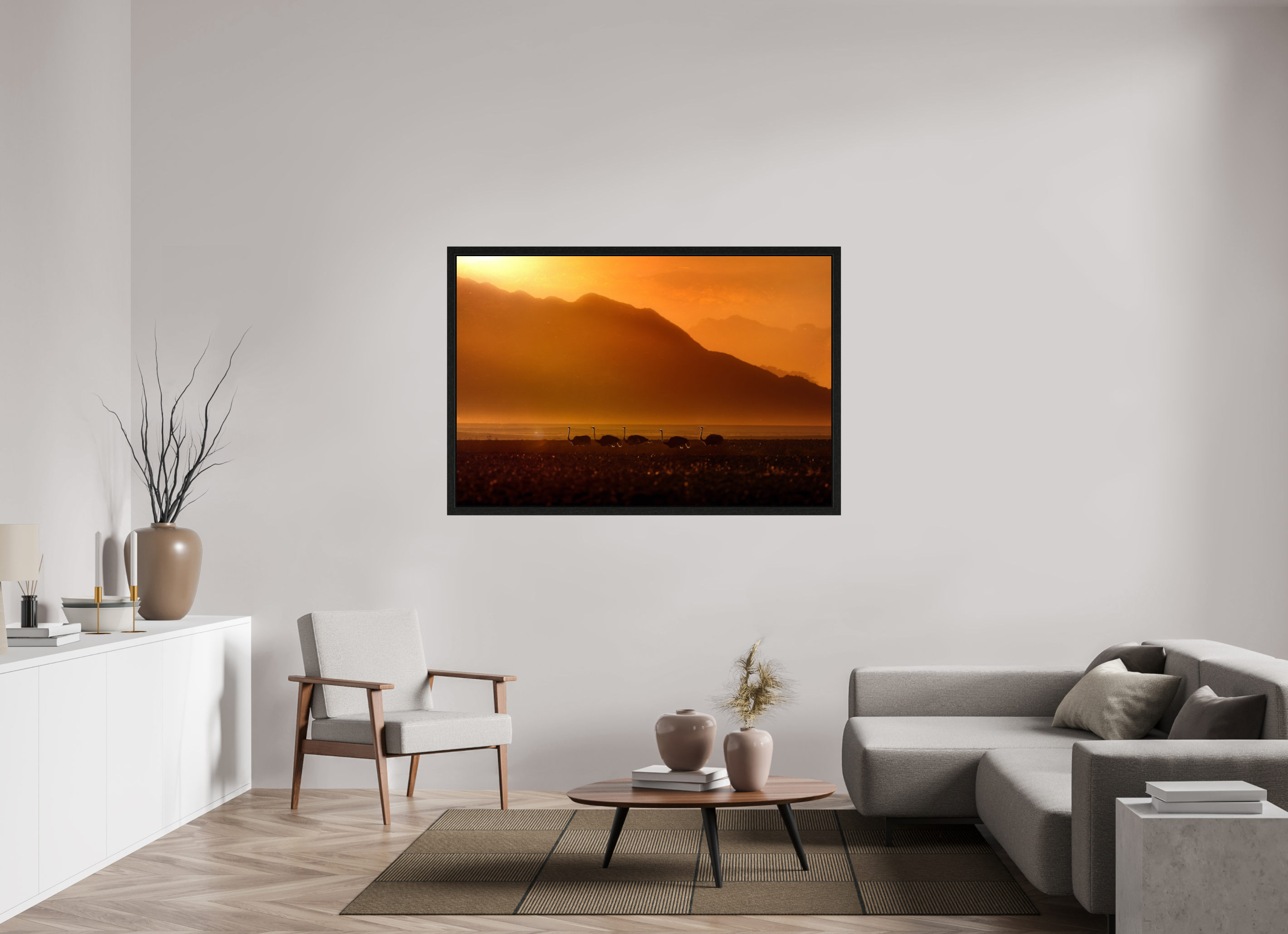60 x 40″, Exhibition Black Floater Frame PROCESSION OF LIGHT