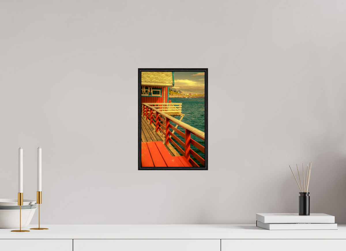 8 x 12″, S+M Black Floater Frame GONE FISHING