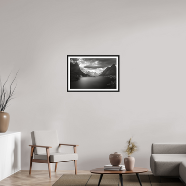 30 x 20″, L+XL Black Frame + Border A REASONABLE PLACE TO SETTLE