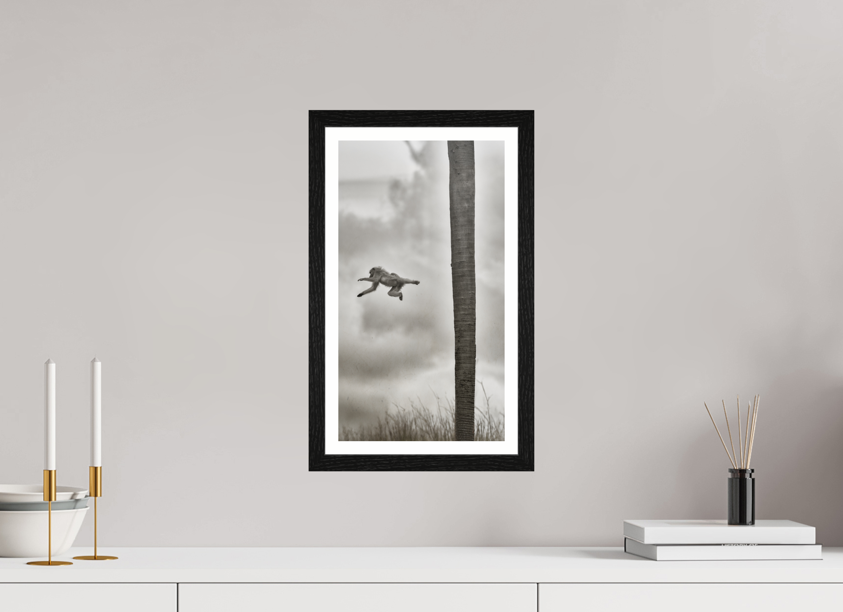 9 x 16″, S+M Black Frame + border Beyond The Branch