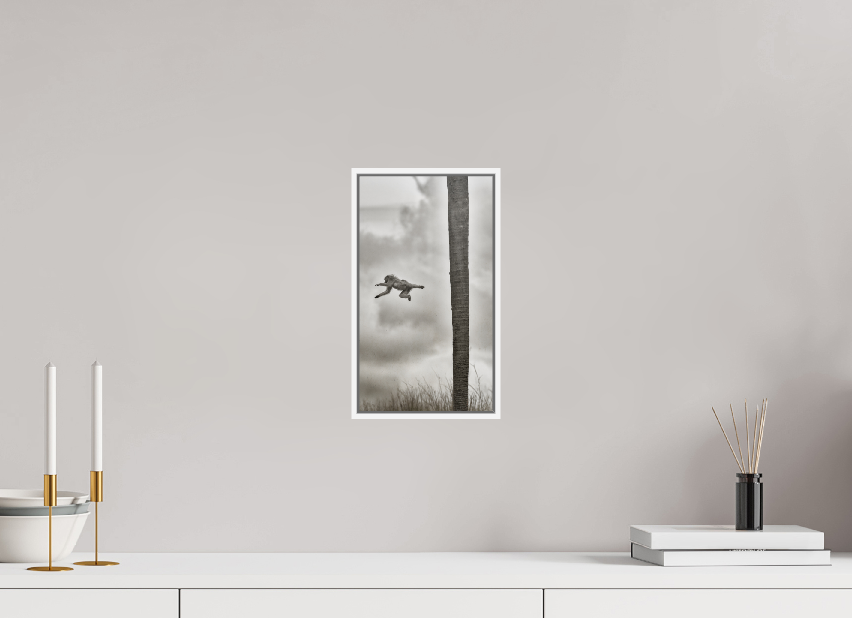6.8 x 12″, S+M White Floater Frame BEYOND THE BRANCH
