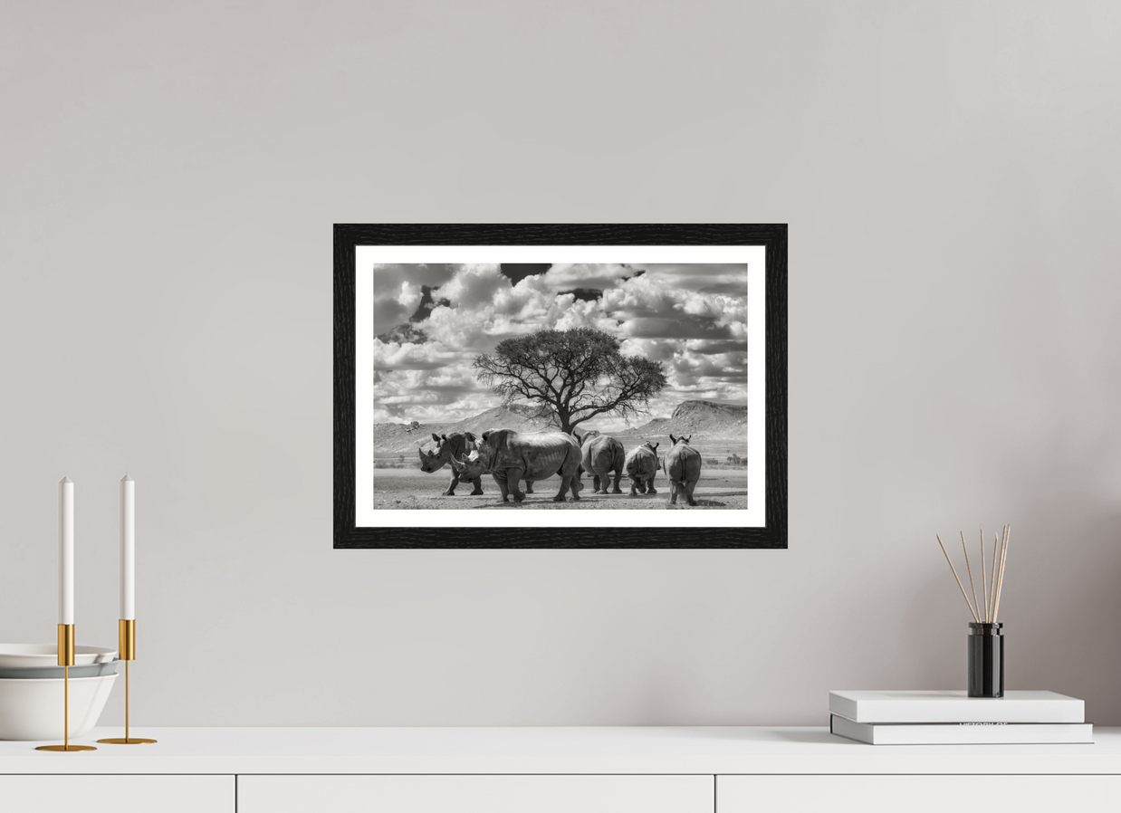 15 x 10″, S+M Black Frame + border PERFECTLY STILL