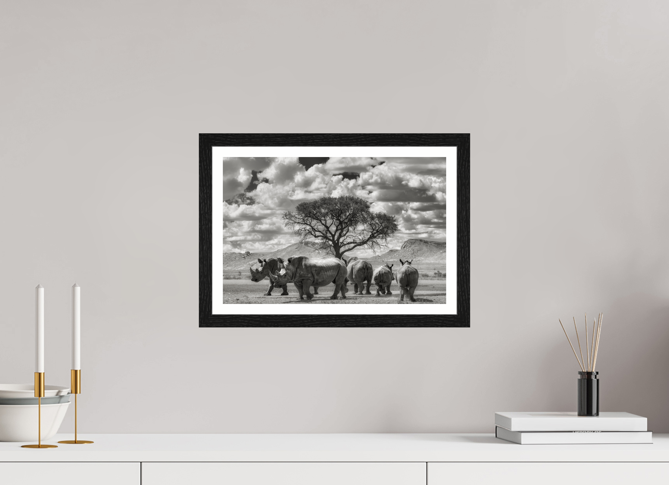 15 x 10″, S+M Black Frame + border PERFECTLY STILL