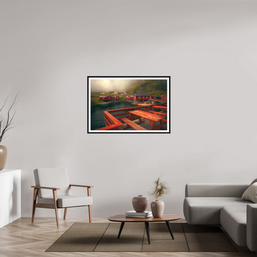 45 x 30″, L+XL Black Frame + Border TABLE FOR TWO