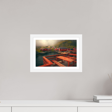 12 x 8″, S+M White Frame + Border TABLE FOR TWO