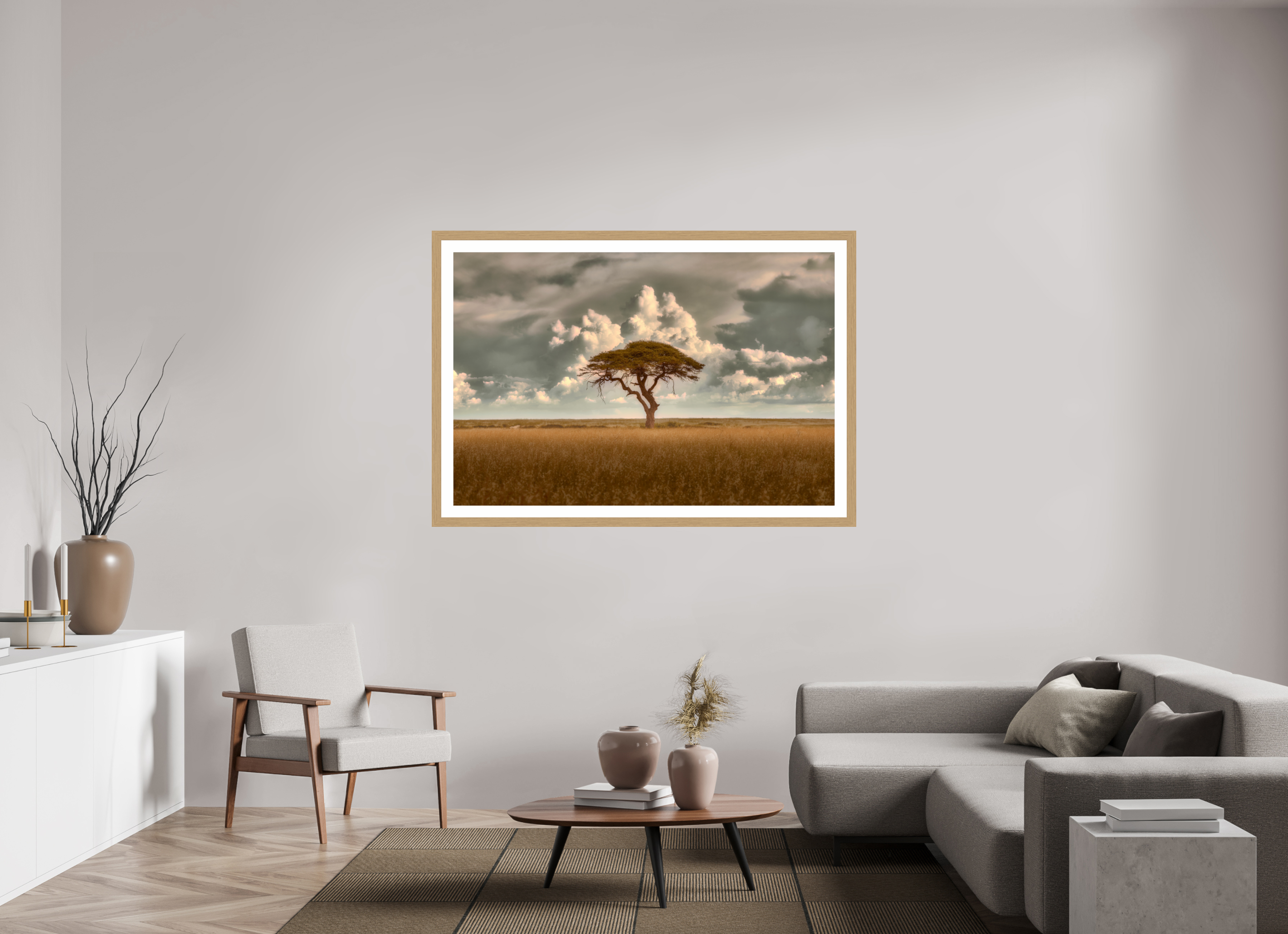 60 x 40″, Exhibition Oak Frame + Border STRUCTURED CHAOS