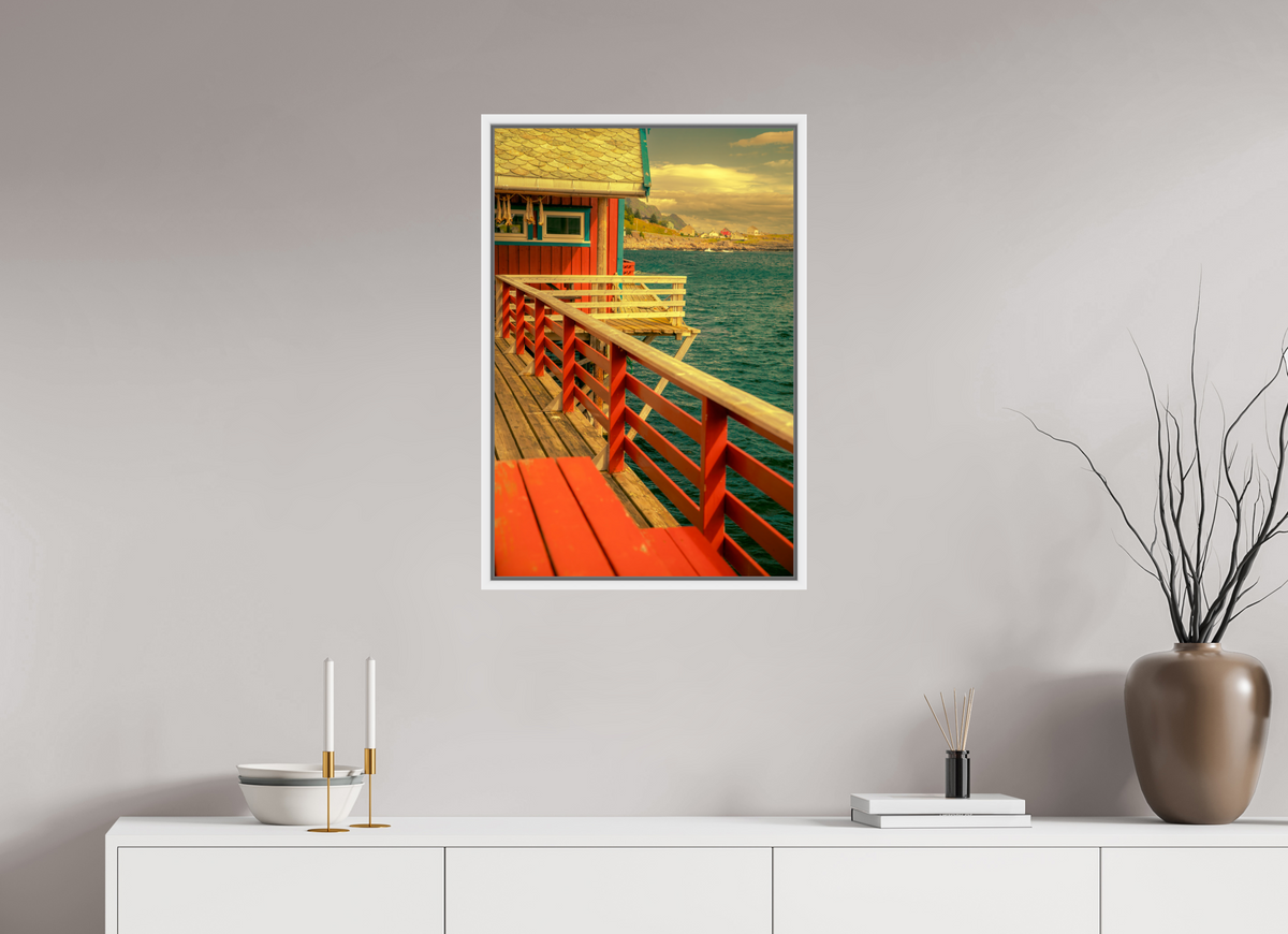 20 x 30″, L+XL White Floater Frame GONE FISHING