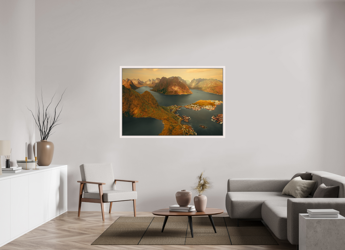 60 x 40″, Exhibition Maple White Floater Frame VIEW FROM THE GODS
