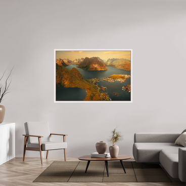 60 x 40″, Exhibition Maple White Floater Frame VIEW FROM THE GODS