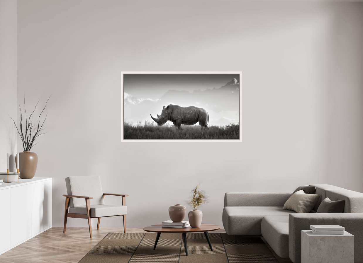 64 x 36″, Exhibition Maple White Floater Frame ANCIENT GRAVITY
