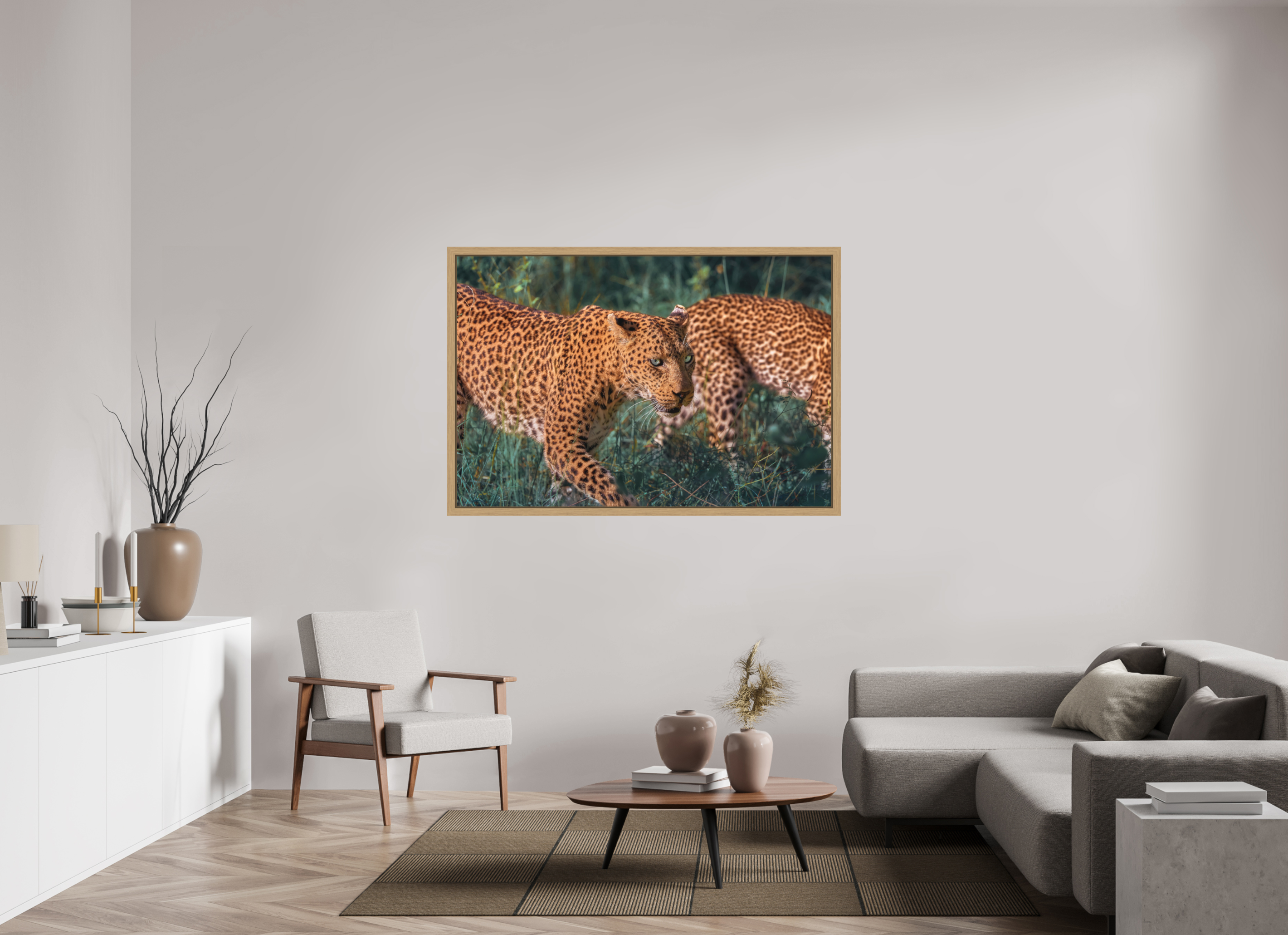 60 x 40″, Exhibition Oak Floater Frame UNTAMED OPULENCE