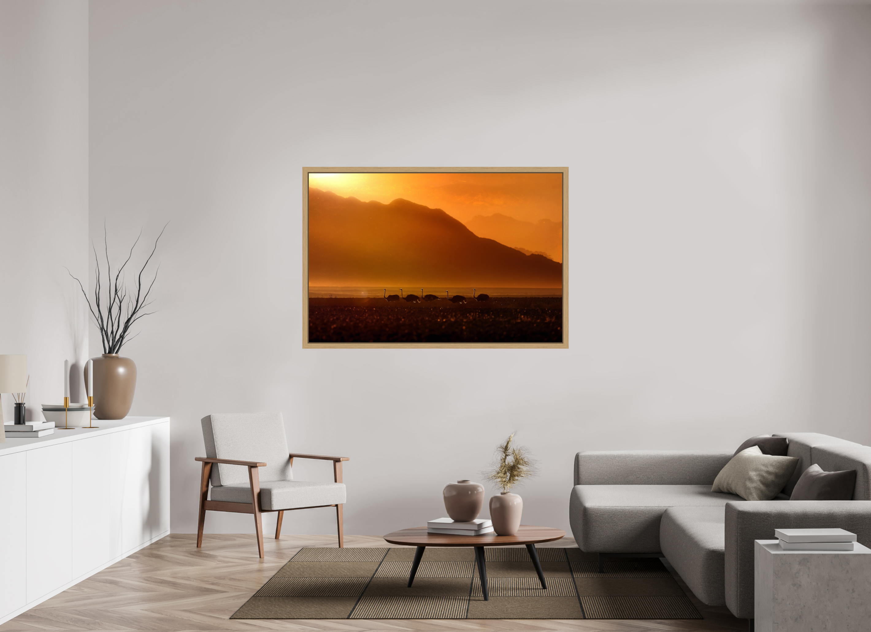 60 x 40″, Exhibition Oak Floater Frame PROCESSION OF LIGHT