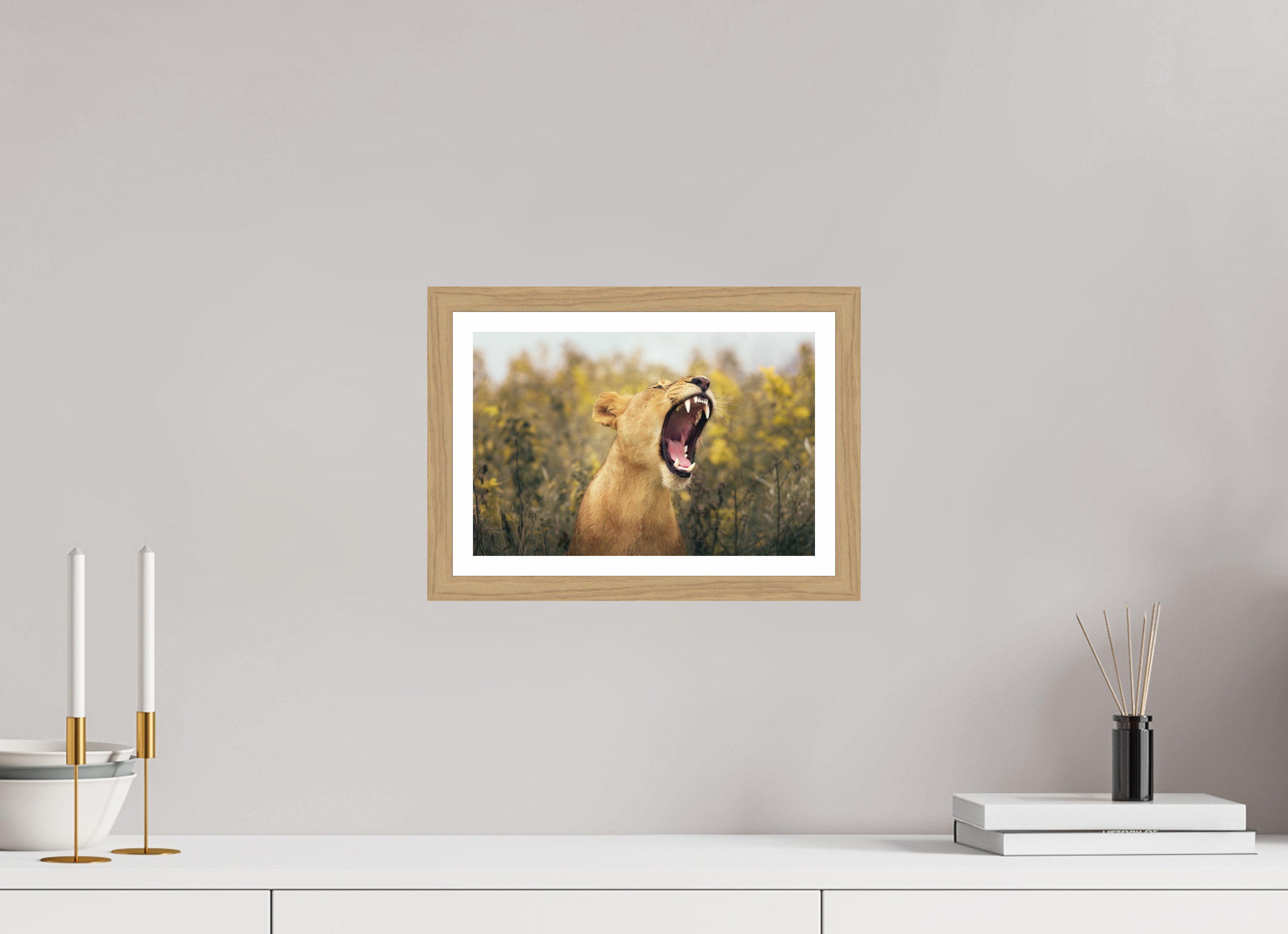 12 x 8″, S+M Oak Frame + Border UNCONTAINED