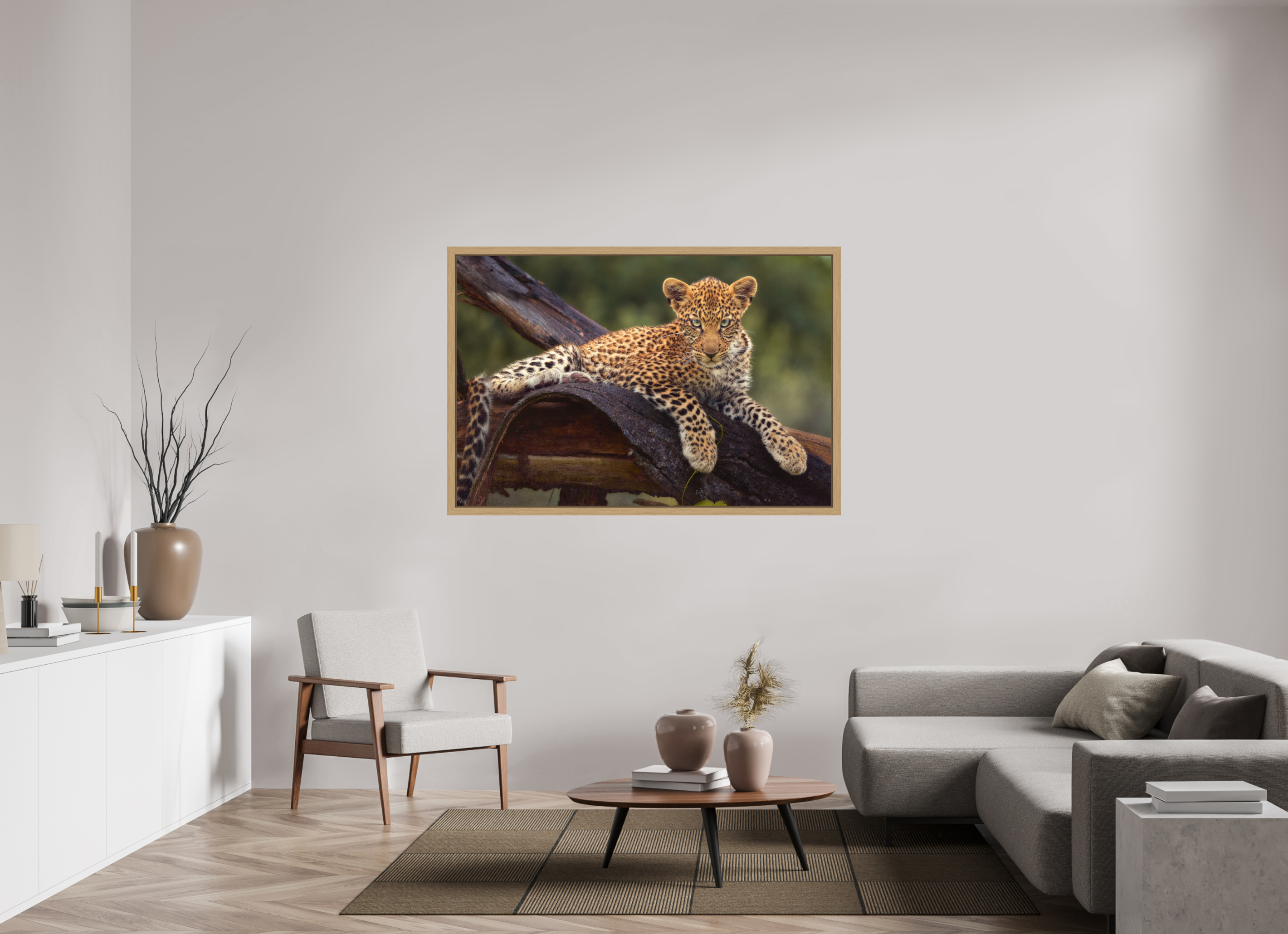 60 x 40″, Exhibition Oak Floater Frame BEFORE KNOWING