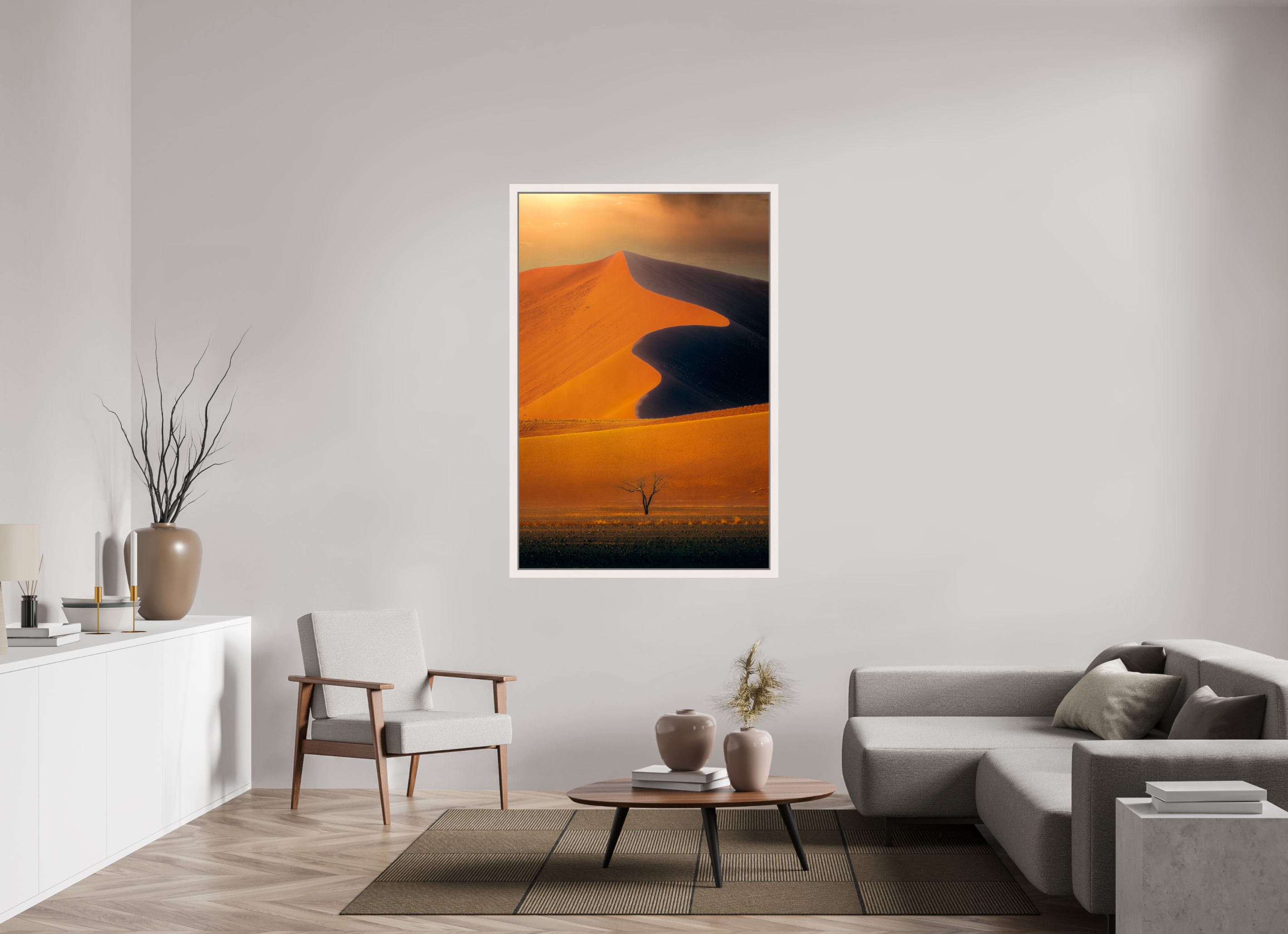 40 x 60″, Exhibition Maple White Floater Frame NO PROMISE OF DIRECTION