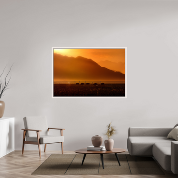 60 x 40″, Exhibition White Floater Frame PROCESSION OF LIGHT