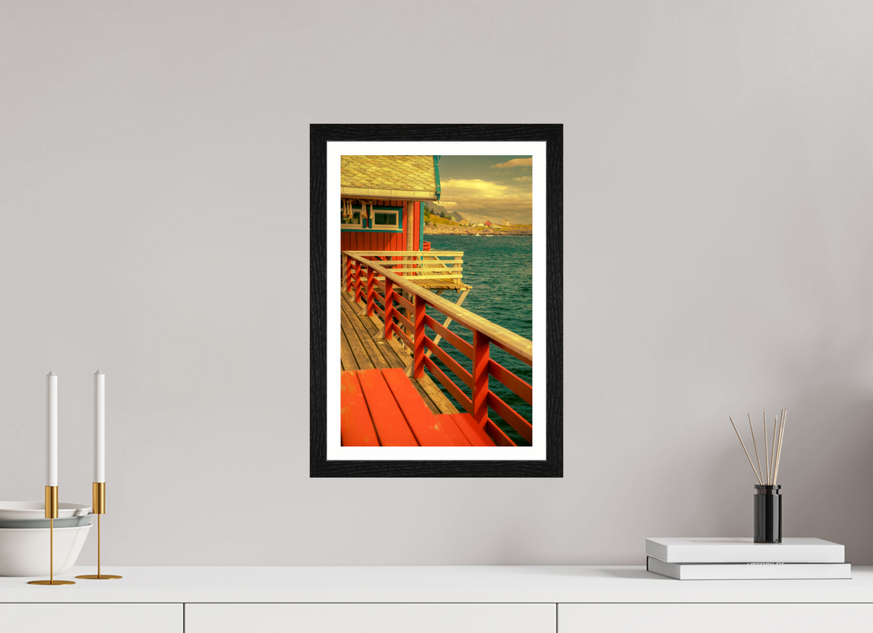 10 x 15″, S+M Black Frame + border GONE FISHING
