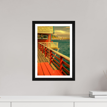 10 x 15″, S+M Black Frame + border GONE FISHING