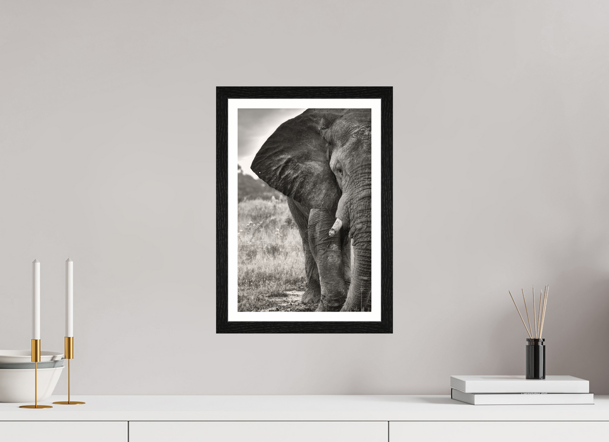 10 x 15″, S+M Black Frame + border BURDEN OF A TITAN