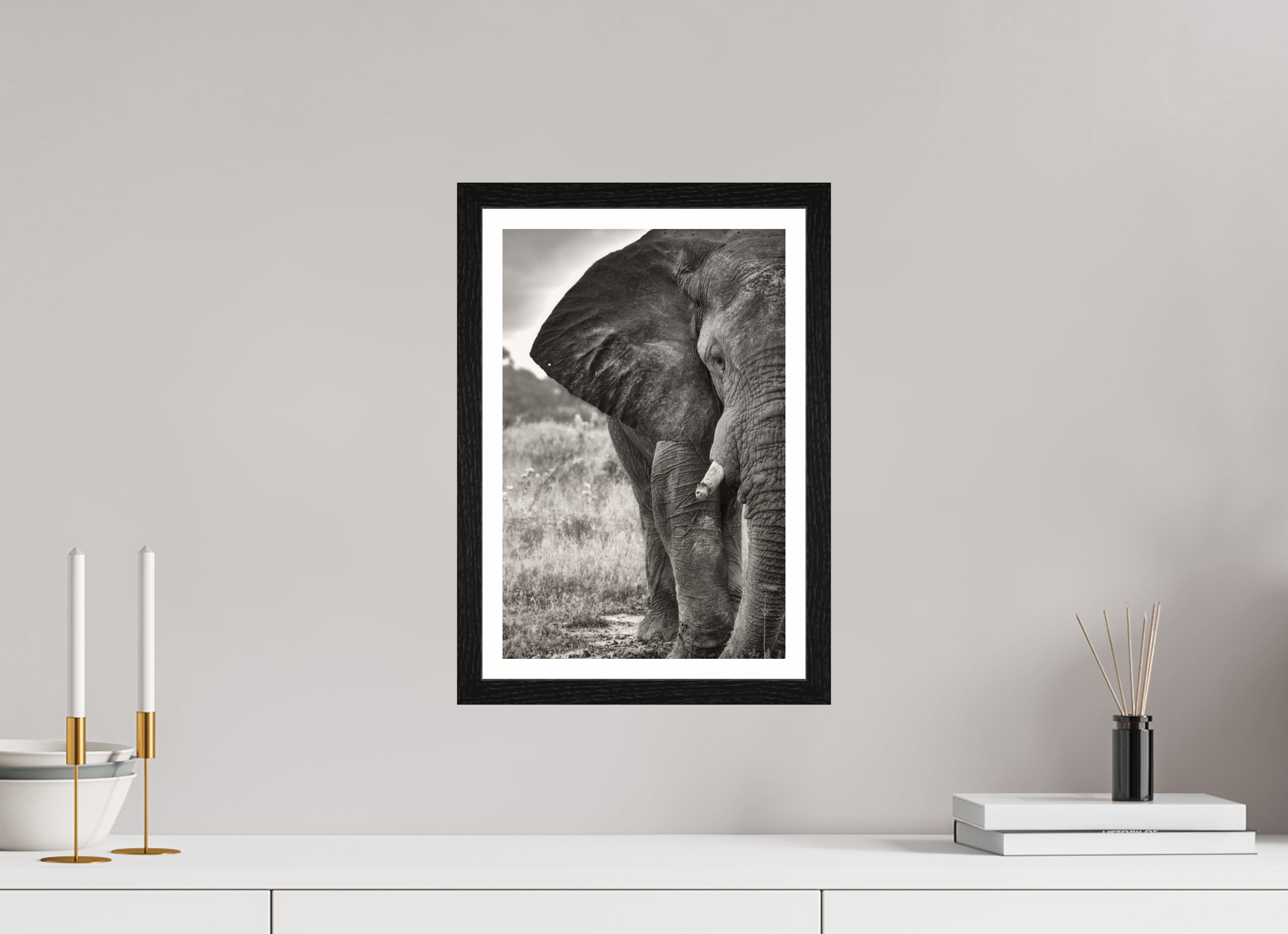 10 x 15″, S+M Black Frame + border BURDEN OF A TITAN