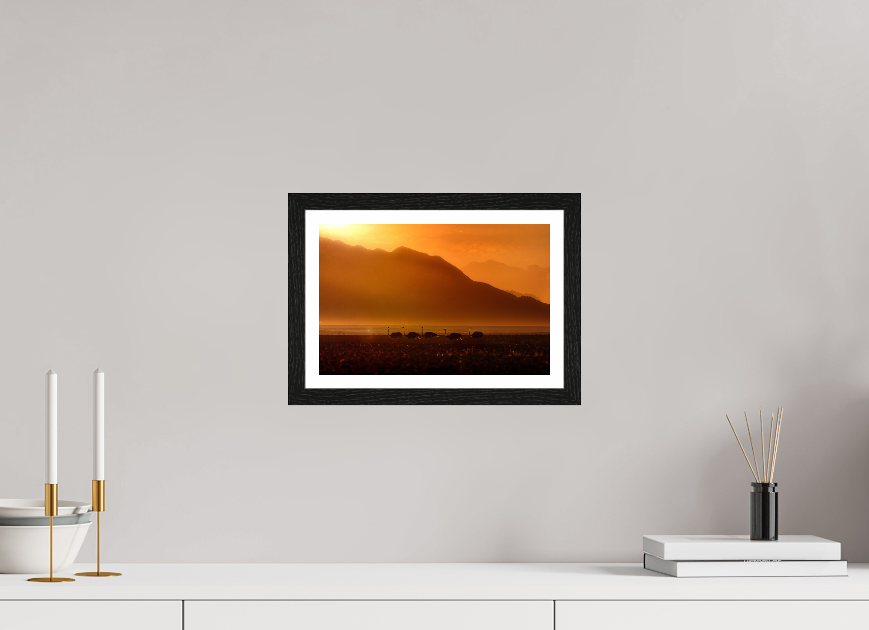12 x 8″, S+M Black Frame + border PROCESSION OF LIGHT