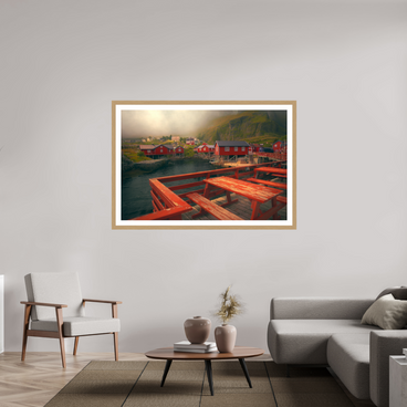 60 x 40″, Exhibition Oak Frame + Border TABLE FOR TWO