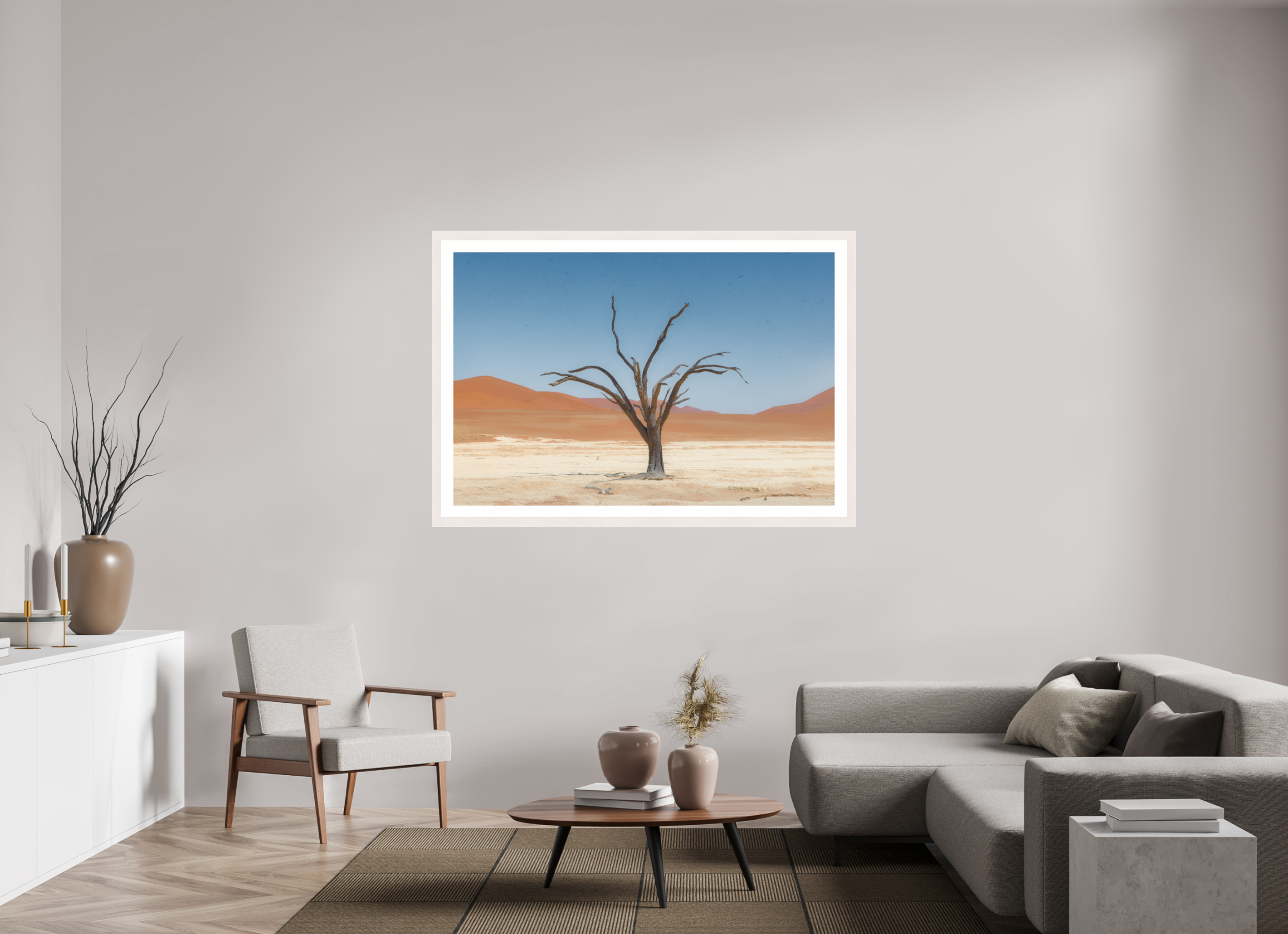 60 x 40″, Exhibition White Maple Frame + Border TO BE